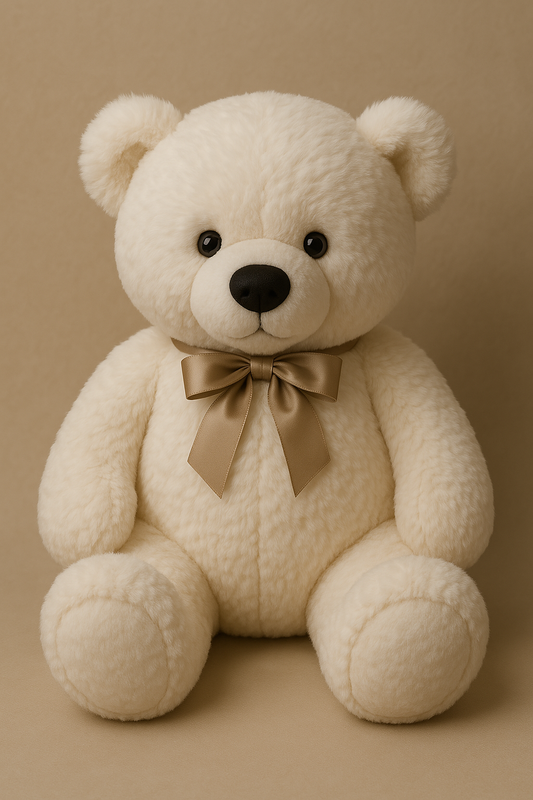 "SnuggleBuddy – Premium Cream Teddy with Satin Bow"A Cute Taddy....