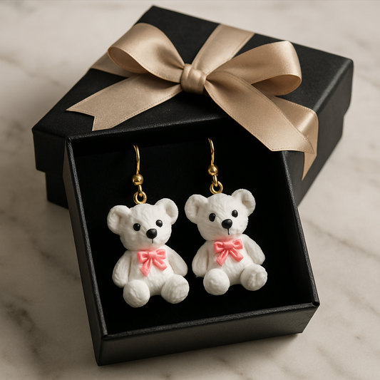 Teddy Charm Earrings – Cute Gift Edition